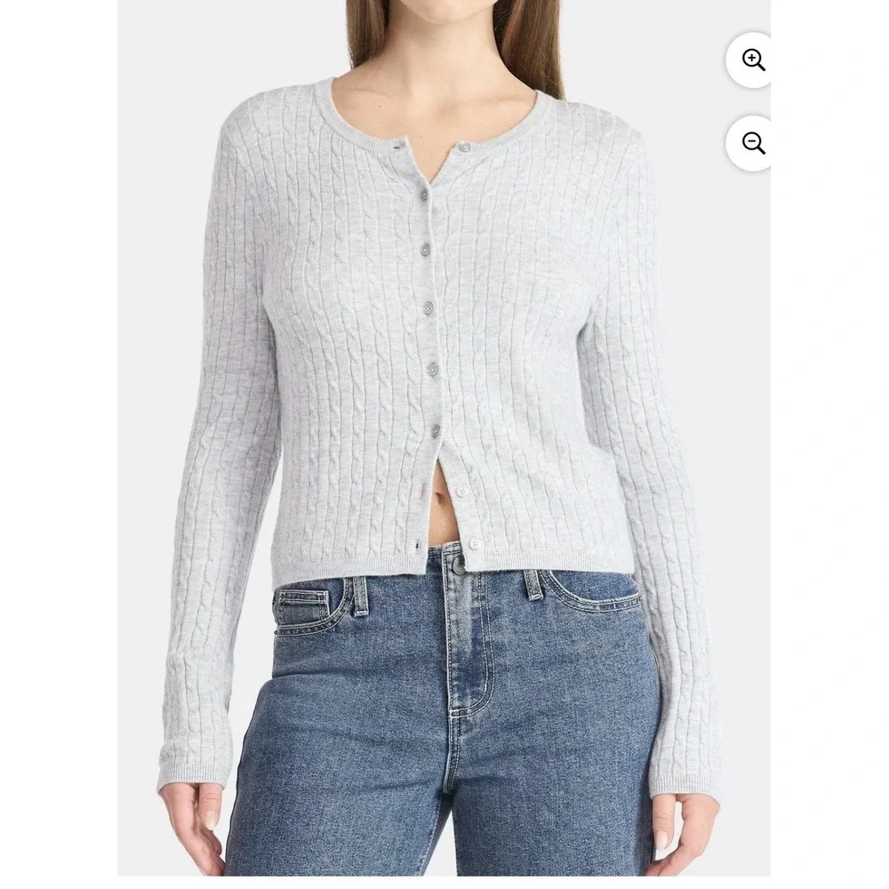 No Boundaries - ‎ Ribbed Button Cardigan - XS  - NWT Gray