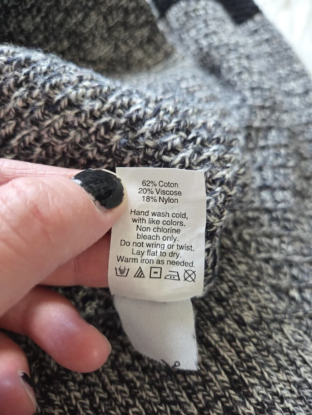 Madewell Women's Medium Marled Gray & Black Striped Cable Knit Pullover Sweater