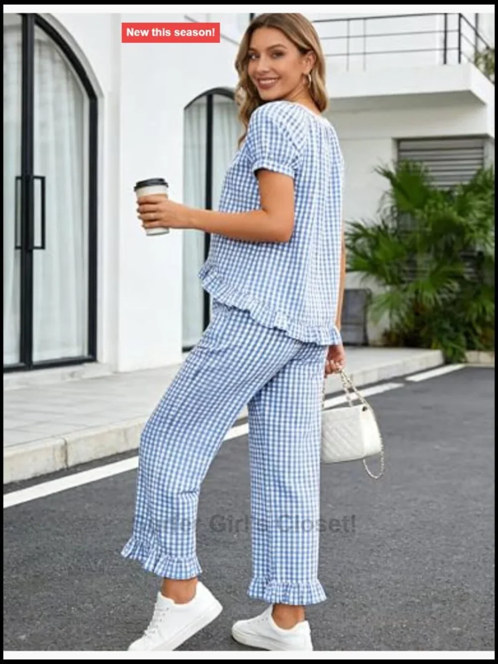 N/A gingham button