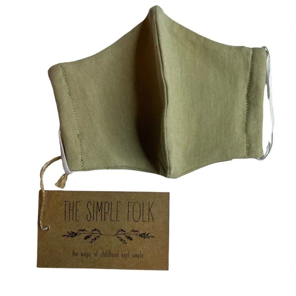 The Simple Folk Organic Cotton Childrens Face‎ Mask Ecru New