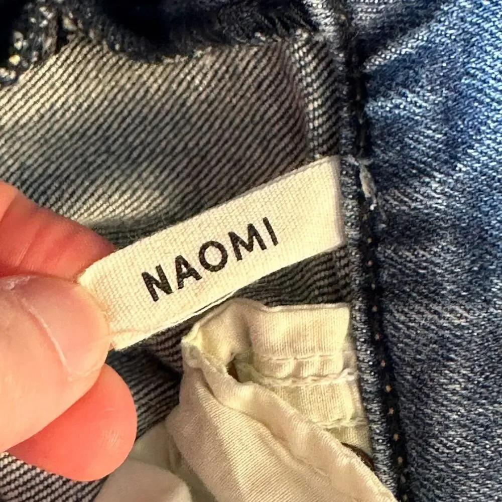 GRLFRND Naomi High Rise Distressed Straight Leg Jeans Light Wash Size 27