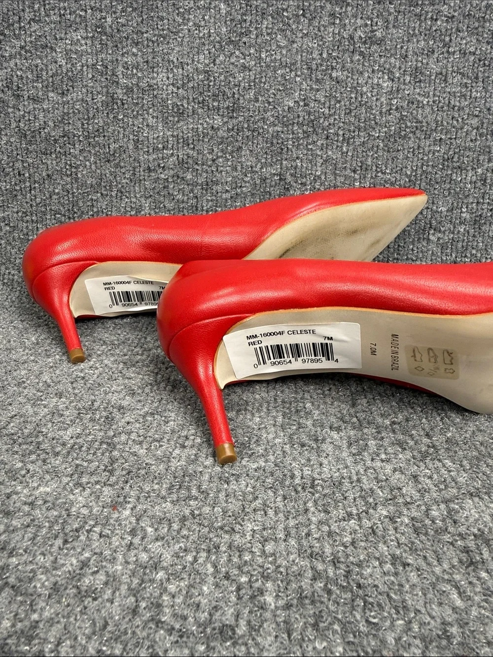 Massimo Matteo Red Pointed-Toe Pump 2.5 Kitten Heel Size 7M