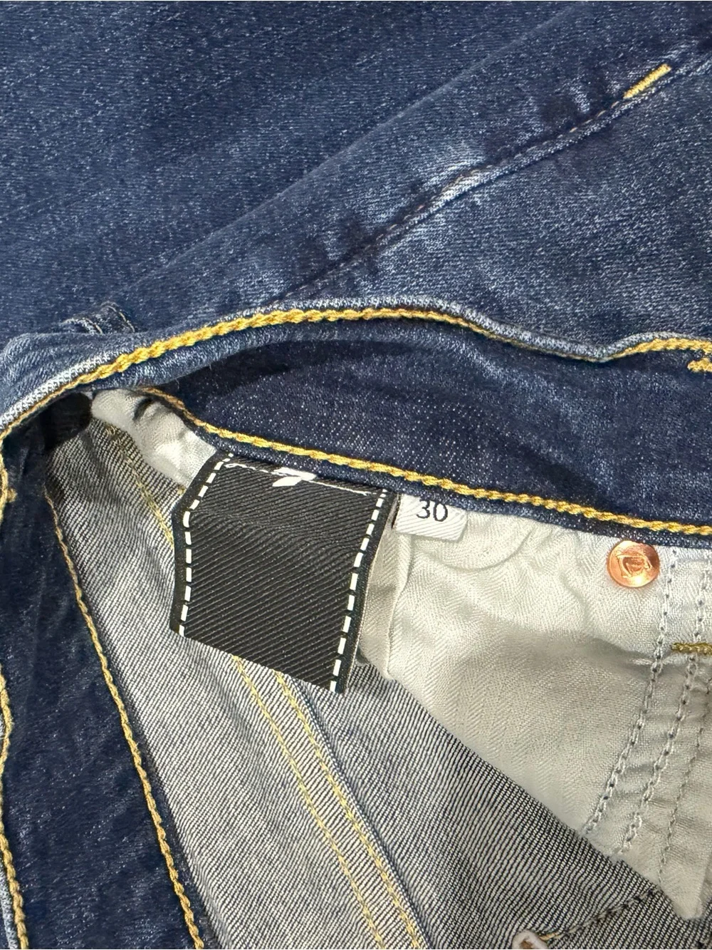 7 For All Mankind stitching gold