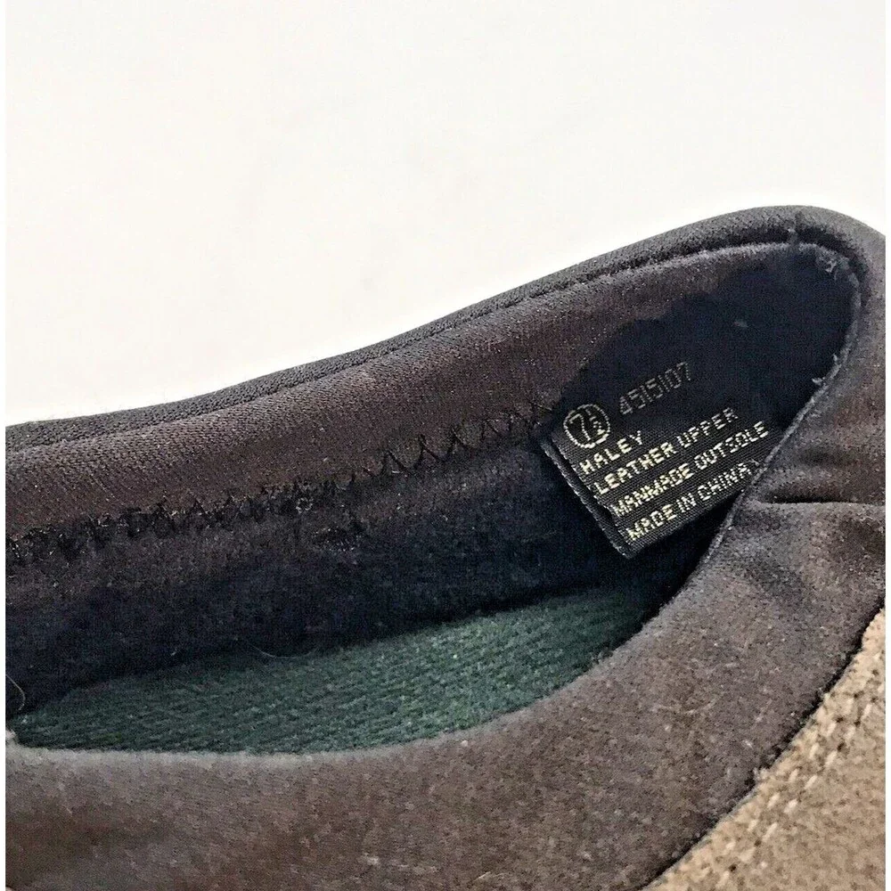 Earth Shoe Haley Slip On Loafers Women's 7.5 Gray & Black Suede Leather Shoes