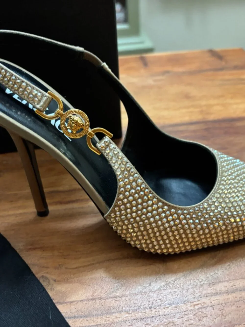 Versace Gold Sparkely Heels