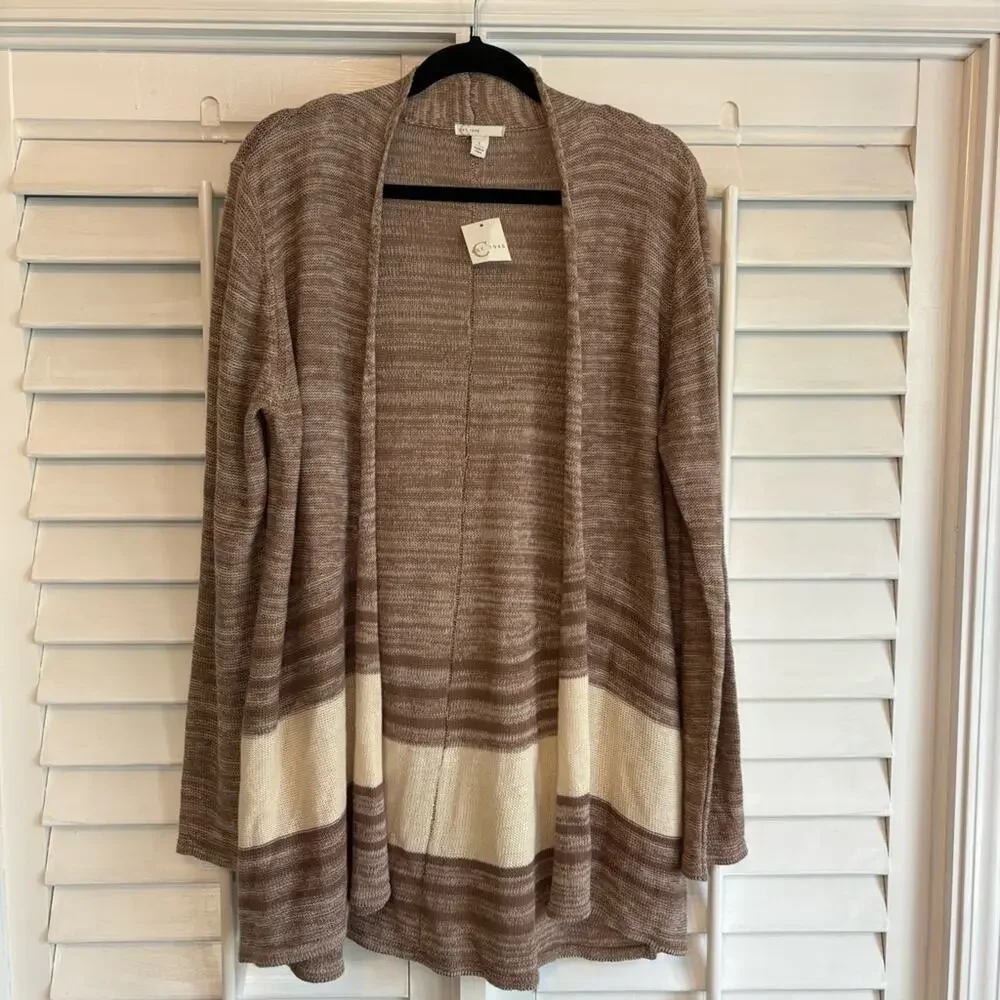 Cato Tan And Cream Cardigan‎ Size Large