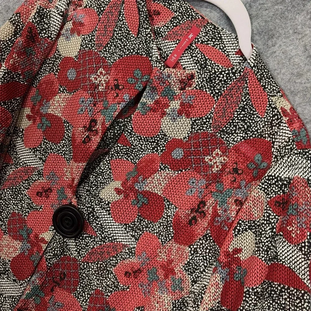 Floral Red Print Women's Button-Back Blouse