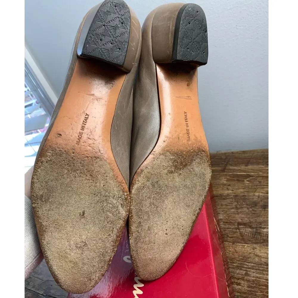 Salvatore Ferragamo Tan leather pumps‎ size 7AAAA
