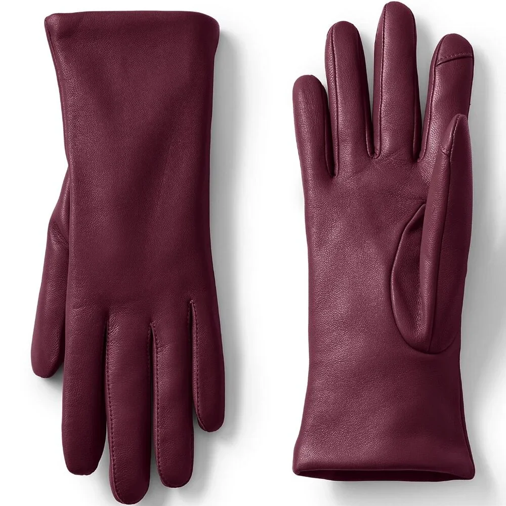 Lands' End Women's EZ Touch Screen Cashmere Lined Leather Gloves
