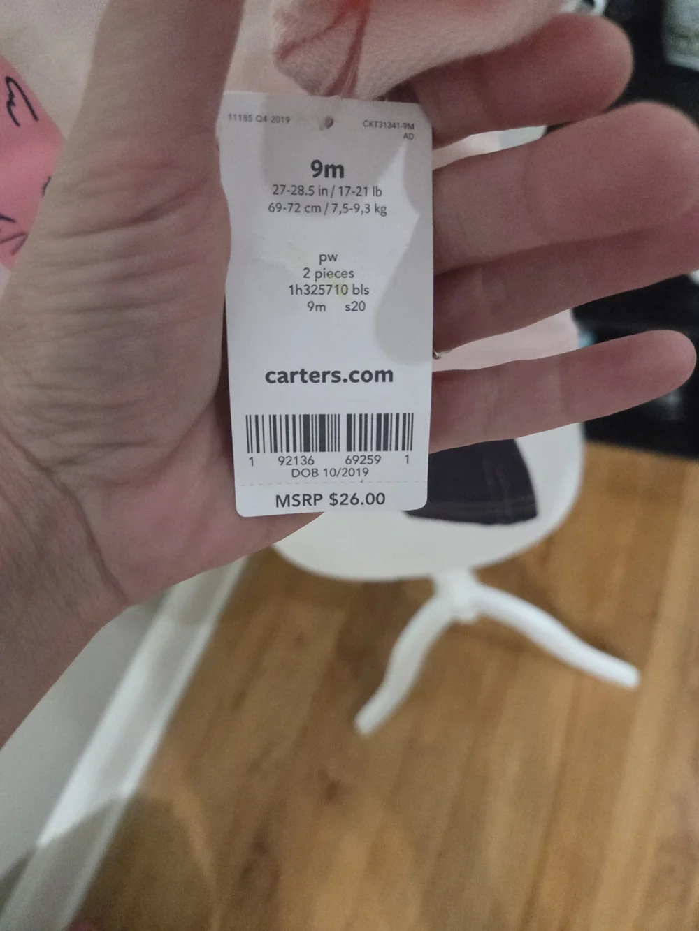 Carters light pink