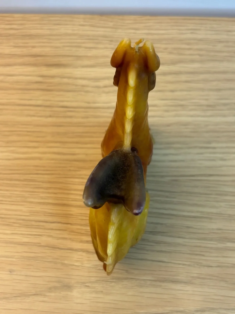 Vintage Crouching‎ Wax Candle Dragon.