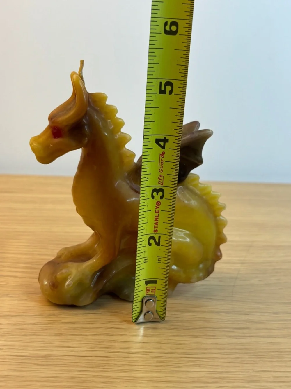 Vintage Crouching‎ Wax Candle Dragon.