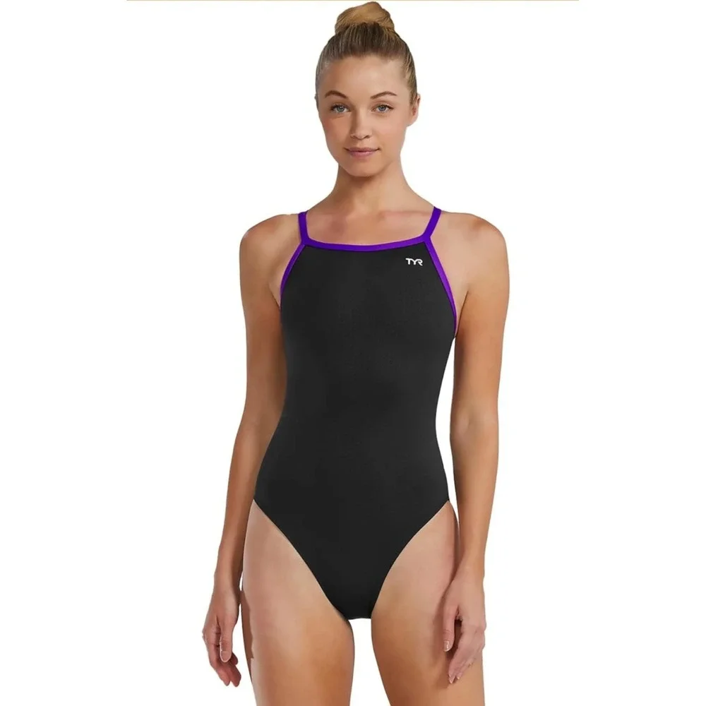 TYR Sport Girls' Solid Durafast Diamondback Swimsuit‎ Size 6