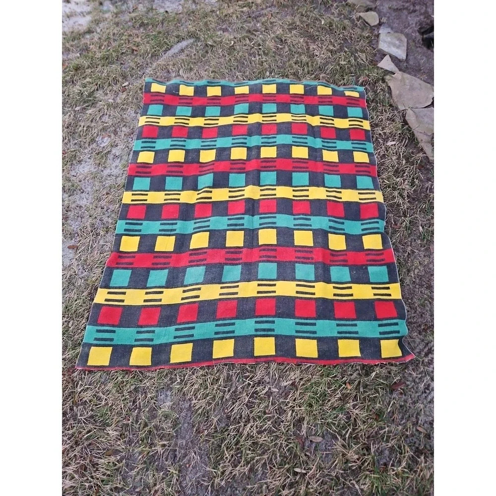 Vintage Camp Blanket Fulani HAND WOVEN Native American ? African‎ Western 72x58