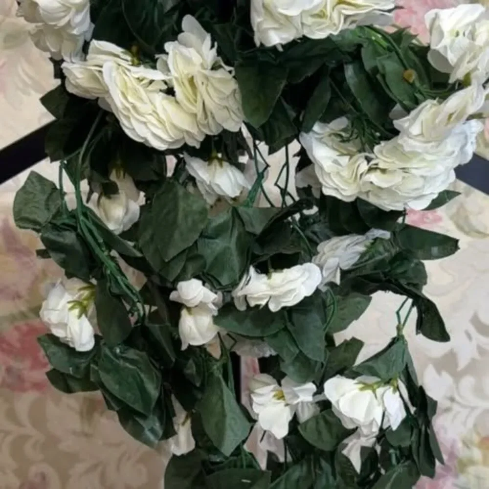 Artificial White Silk Flowers 12 stems on 1 bunch