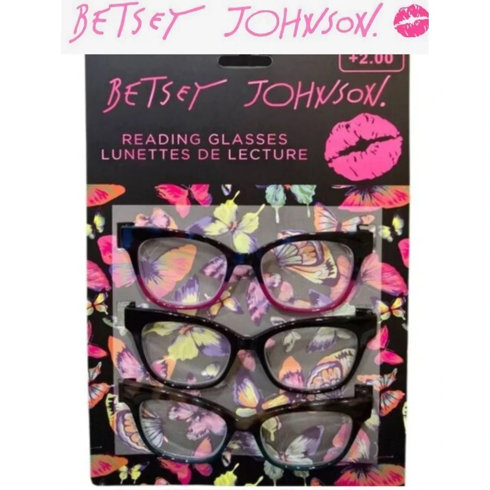 Betsey Johnson 3-PK Round Frame‎ Reading Glasses