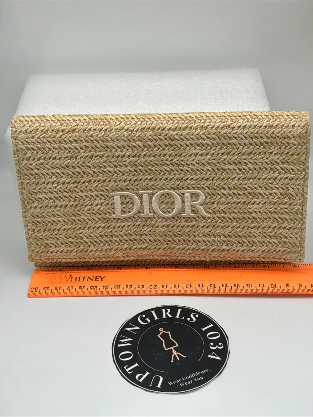 Dior natural raffia