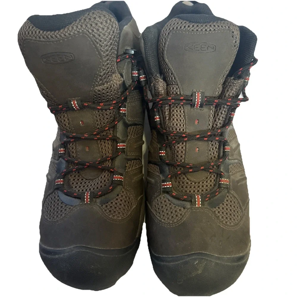 KEEN Utility Lansing Mid Steel Toe Waterproof Work Boots Mens 14EE Brown 1022098