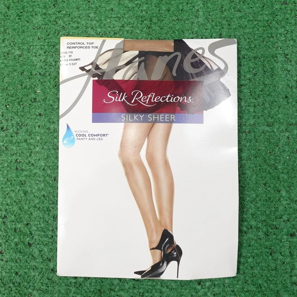 Hanes Silk Reflections Womens‎ Pantyhose EF Beige Silky Sheer Control Top