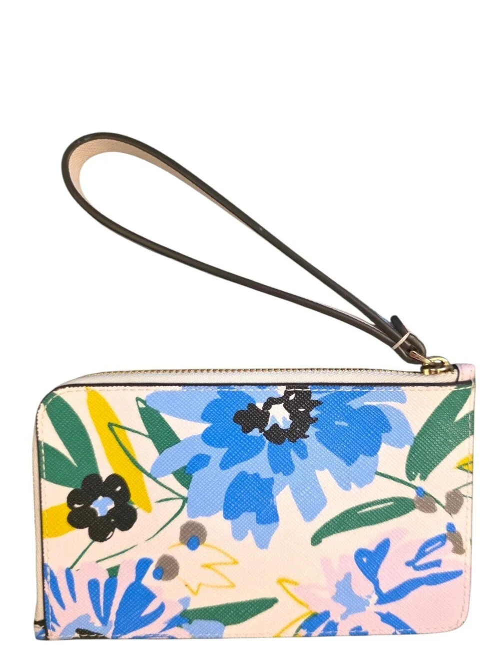Kate Spade Floral Wristlet Wallet Pink Blue Yellow Flowers