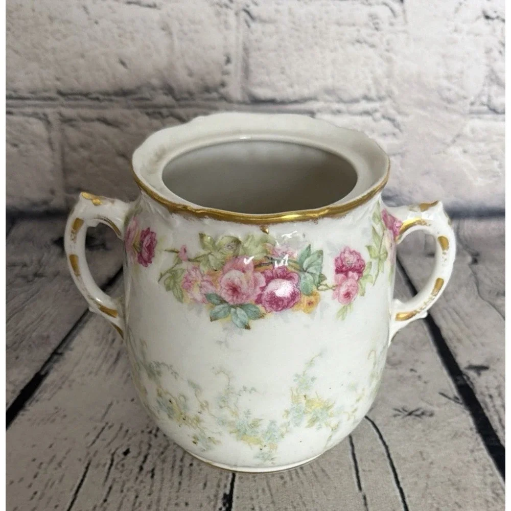 Rare Haviland Limoges France Elite Rose Gold Trim Sugar Bowl-No Lid