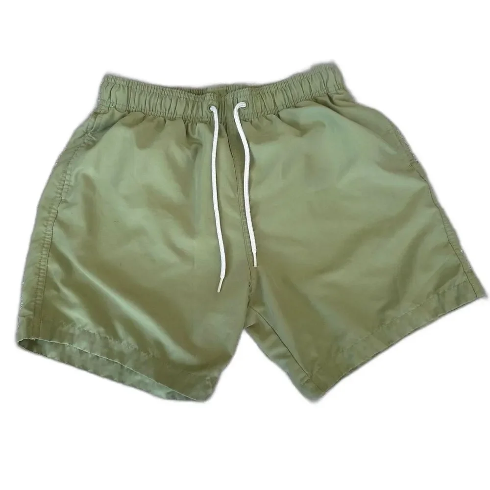 H&M Men’s Small S Activewear Drawstring Beachwear Shorts Sage Green