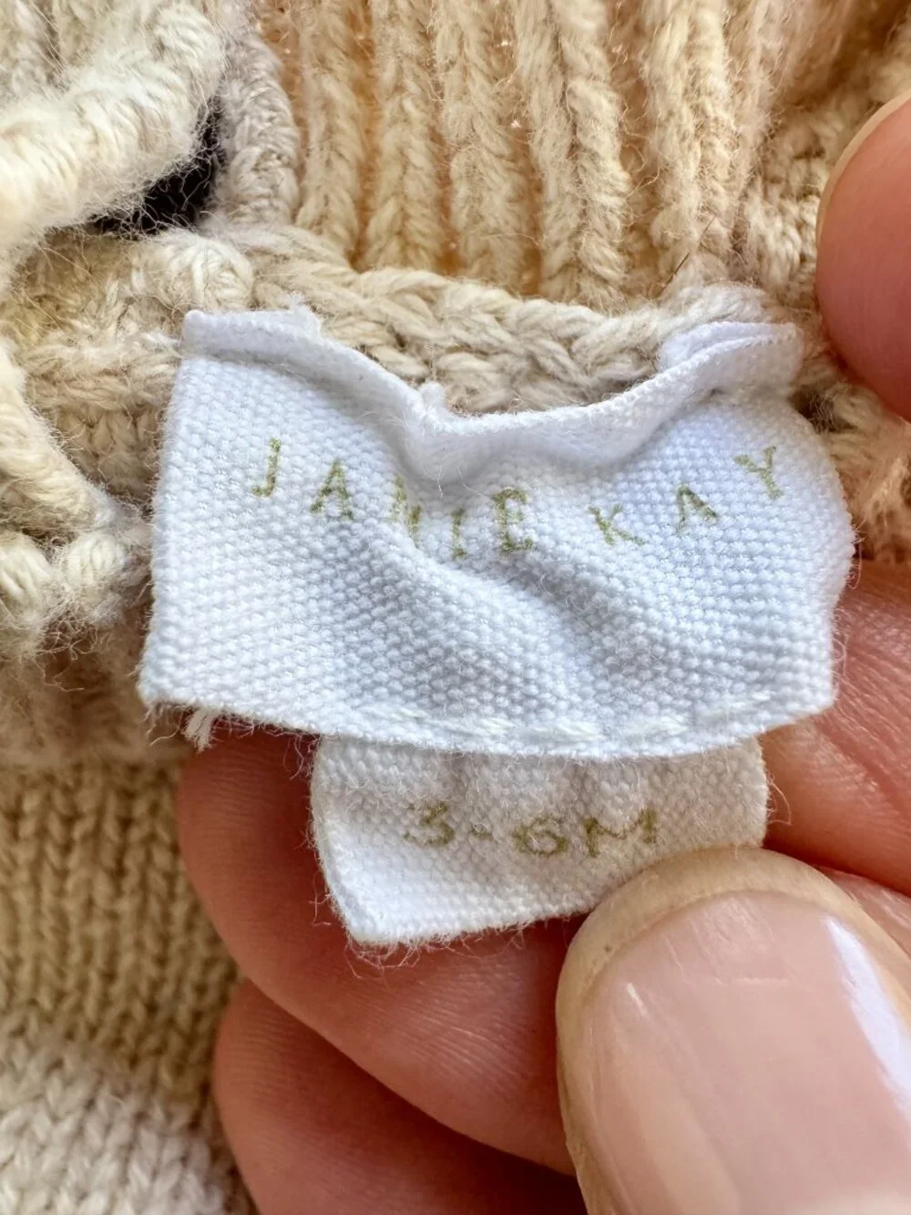 Jamie Kay Baby Knit Hedgehog Romper Sz 3-6M Oatmeal Coverall