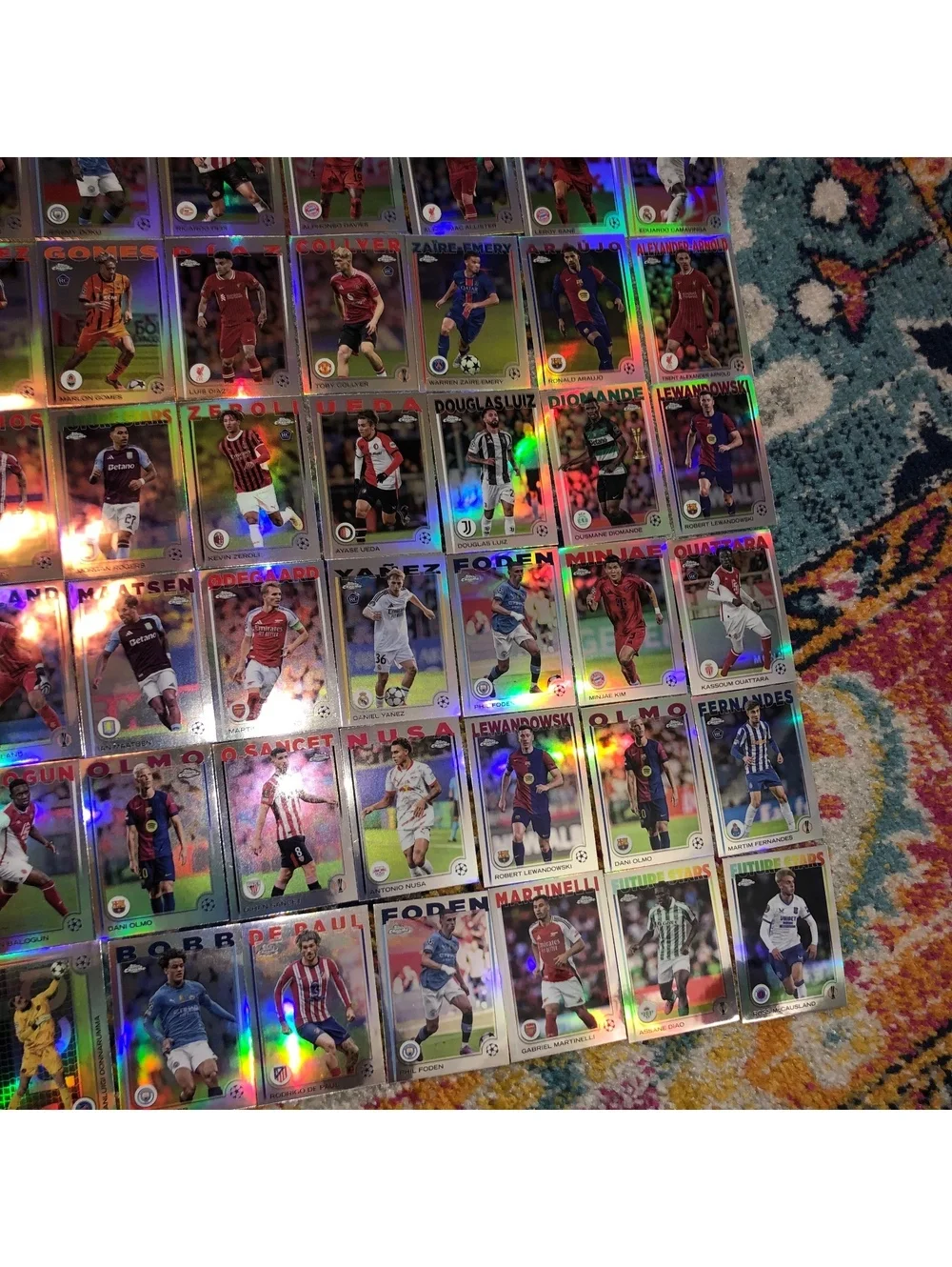 2024-25 TOPPS CHROME UEFA CLUB COMPETITIONS SOCCER REFRACTOR SET 100 CARD LOT