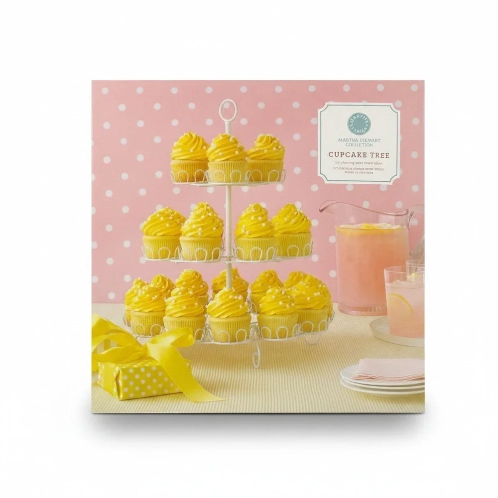 Martha Stewart Collection White Metal 3 Tier Cupcake Tree Stand w/ Original Box‎