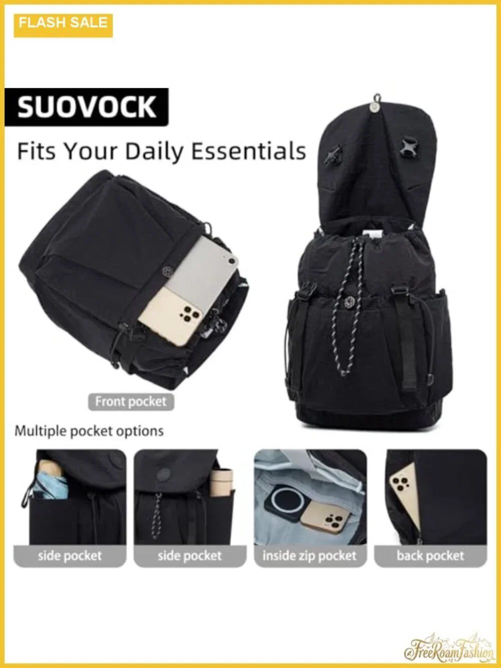 Women's Nylon Water Resistant Lightweight Casual Travel Backpack Purse