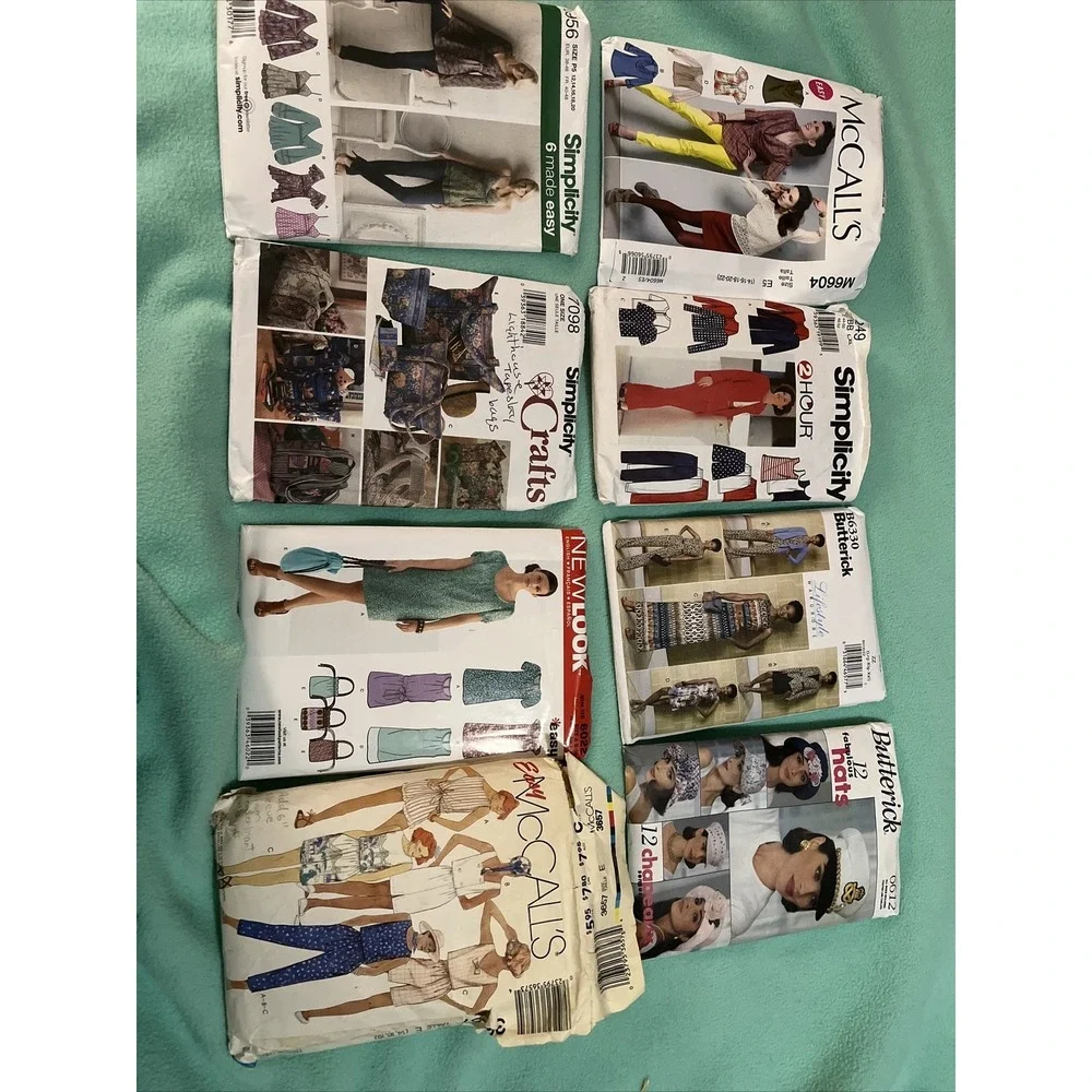 Mixed Lot of‎ 8 Butterick Simplicity Mccalls , Crafts , Hats, Dresses Etc