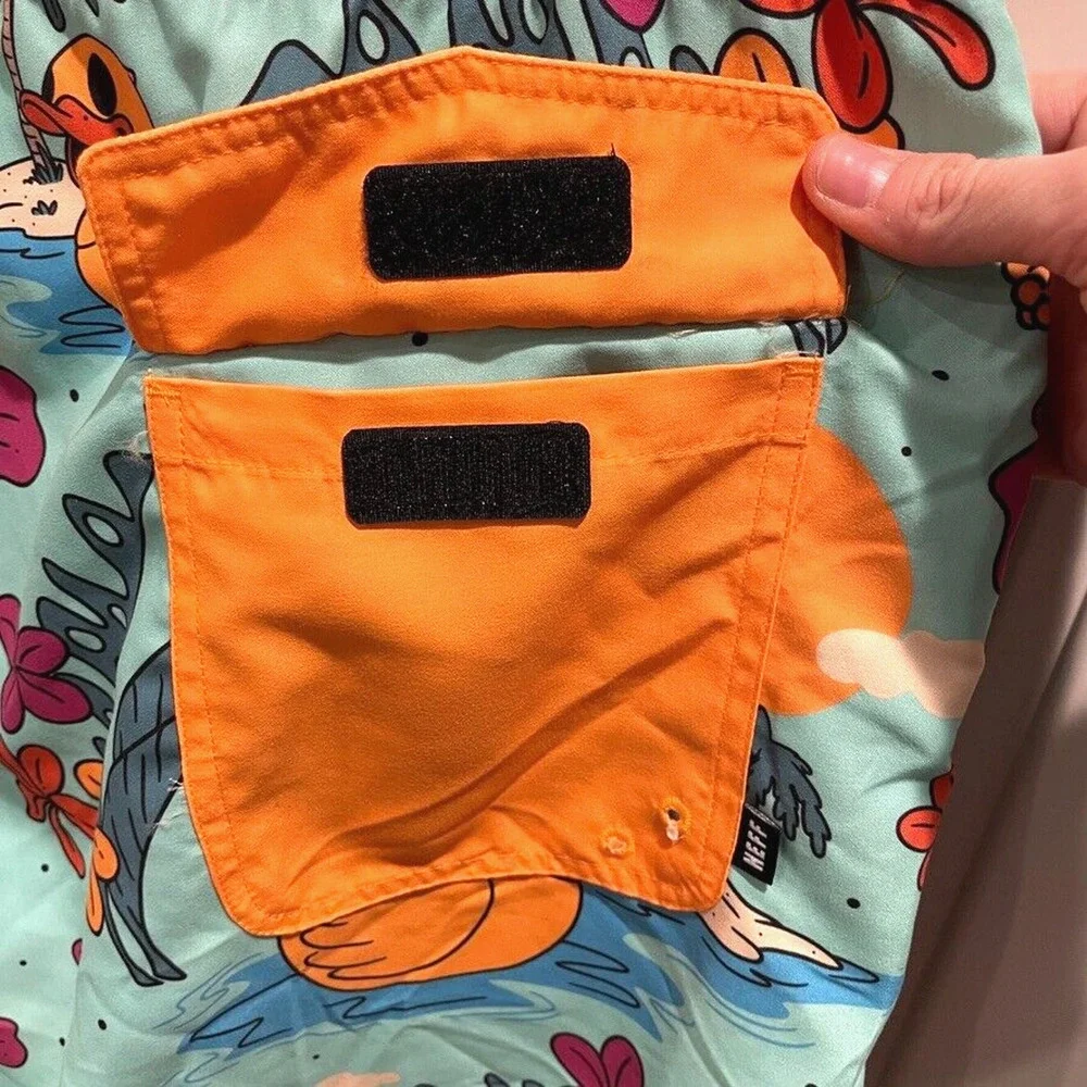 NEFF Men's Swimming Trunks Board Shorts Sz XL Hawaiian Rubber Duck Vacation