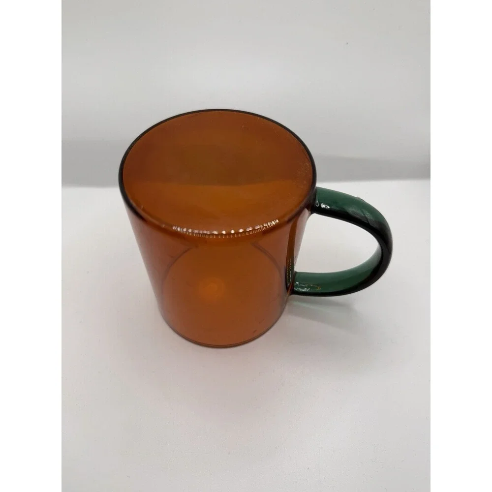 IKEA SKUGGSTUBB Heat Resistant Glass Mug Brown Green 14 oz Willy Chong‎ Designed
