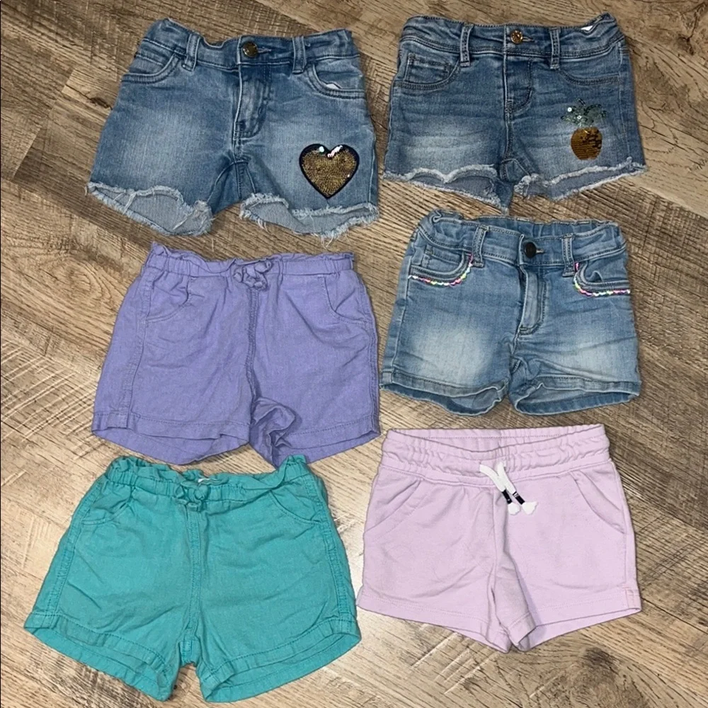 Assorted Girls Denim and‎ Cotton Shorts Set
