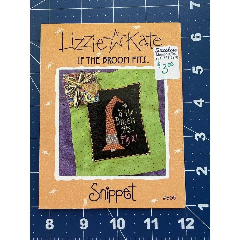 Lizzie Kate Snippet Mini‎ Counted Cross Stitch Chart Halloween IF THE BROOM FITS