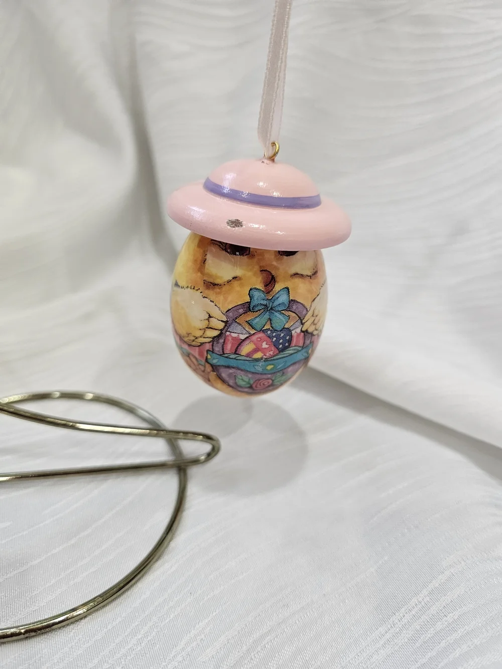 Vintage Paper Mache Chicky Easter Egg Ornament