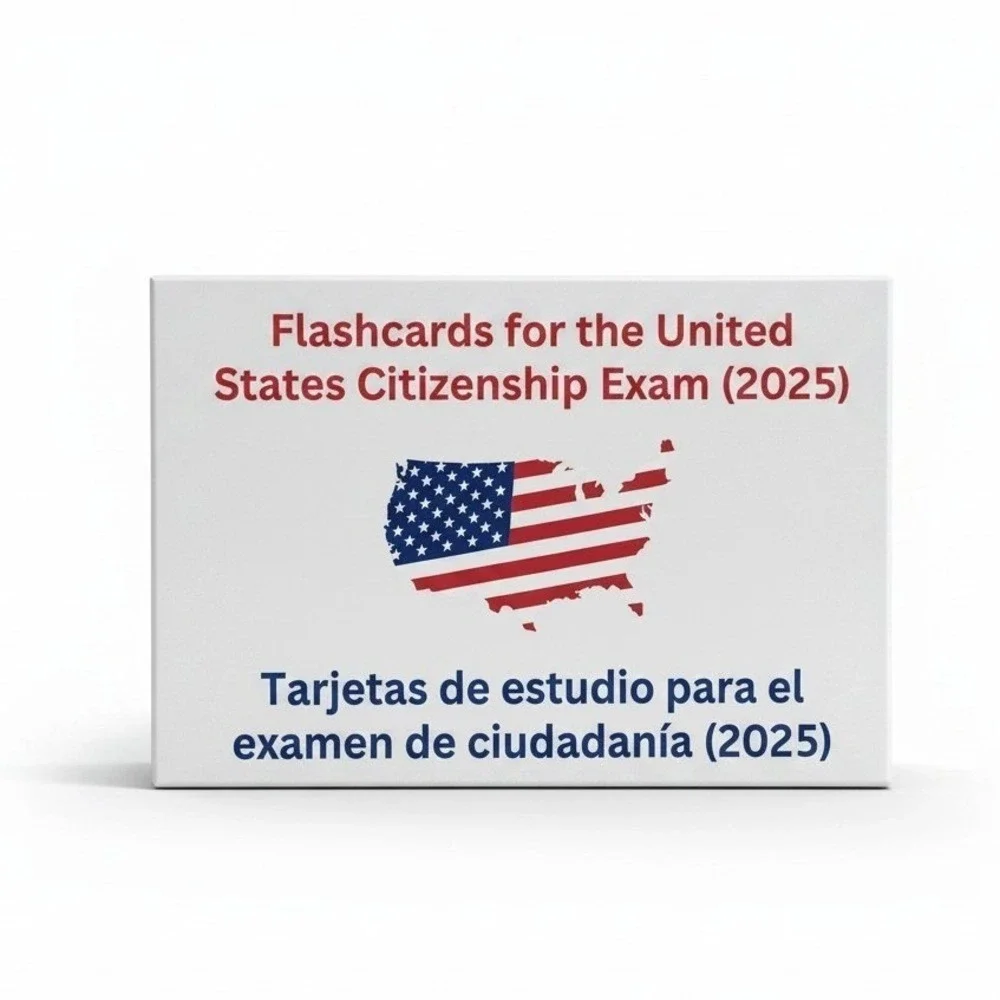 US Citizenship Exam Flashcards 2025 Bilingual Study Set‎ Unisex Academic Spanish