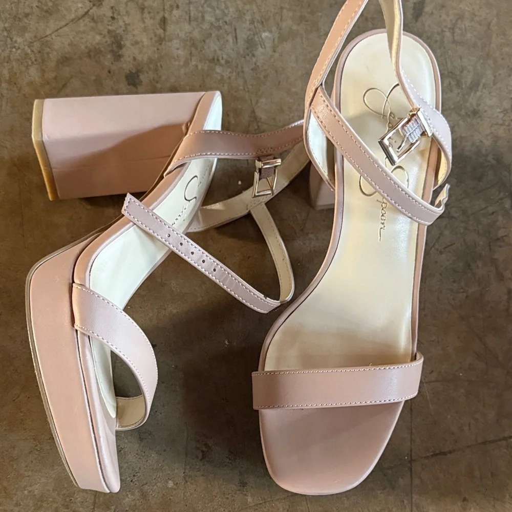 Jessica Simpson Sendinal Blush Pink Platform Sandals 7.5