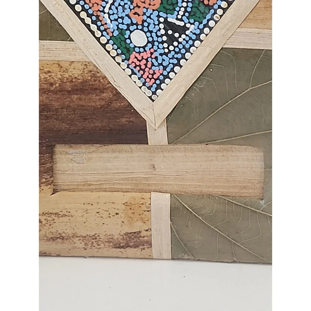Boho Natural Leaf Photo Album Unused Thick Page Scrapbook Tribal Indigenous Art‎
