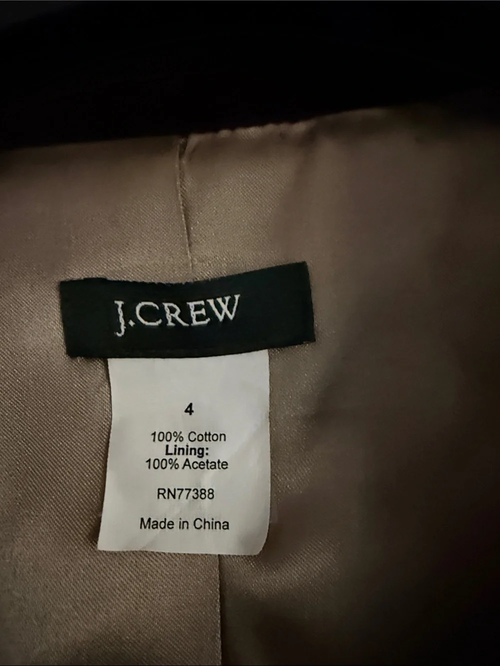 J. Crew velvet blazer