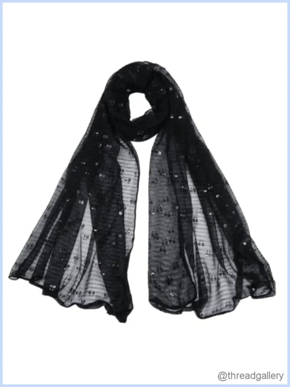 Sequin Neck Scarf for Women Lightweight Sheer Fashion Scarf 70.8x31.5