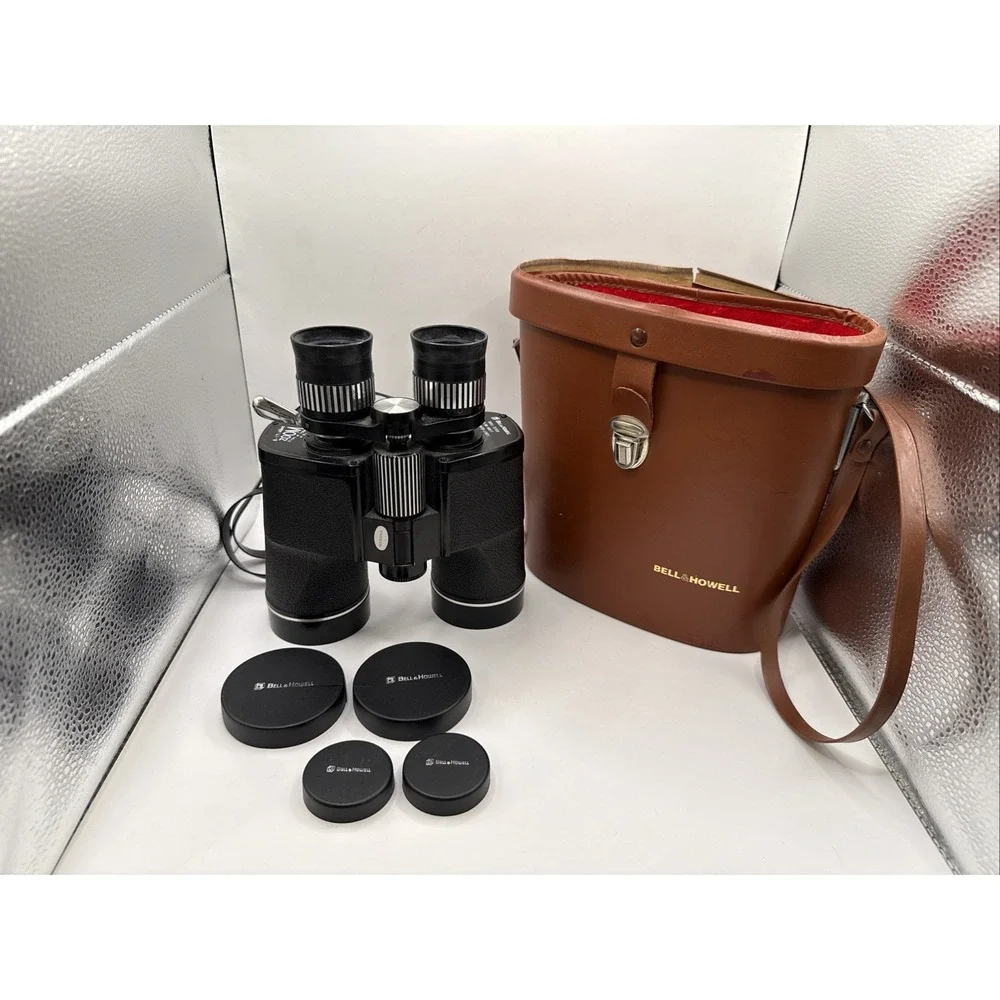 VTG‎ Classic Black Bell & Howell 8-17x Zoom Binoculars 48mm UV Lens W/ Case