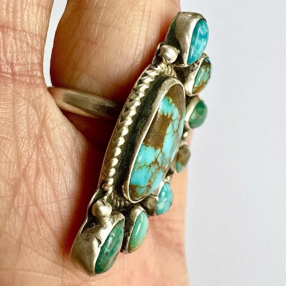 Native American Navajo Indian Turquoise Jewelry face ring