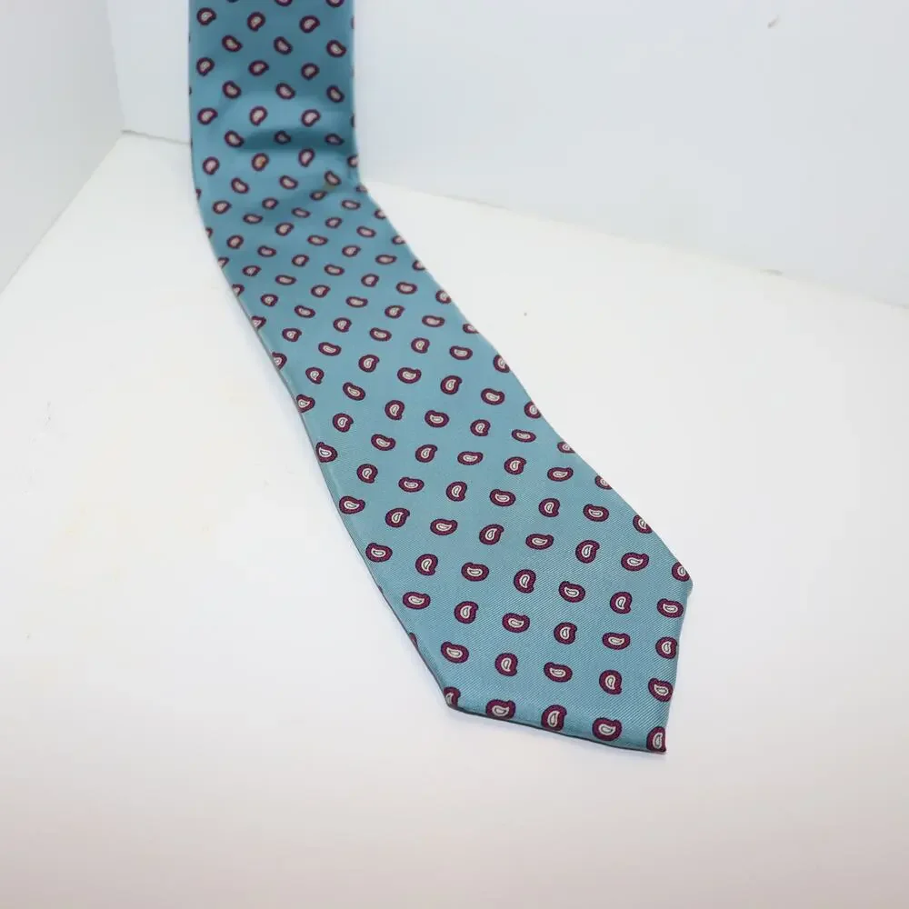 LDM Silk Necktie Blue Paisley Classic 3