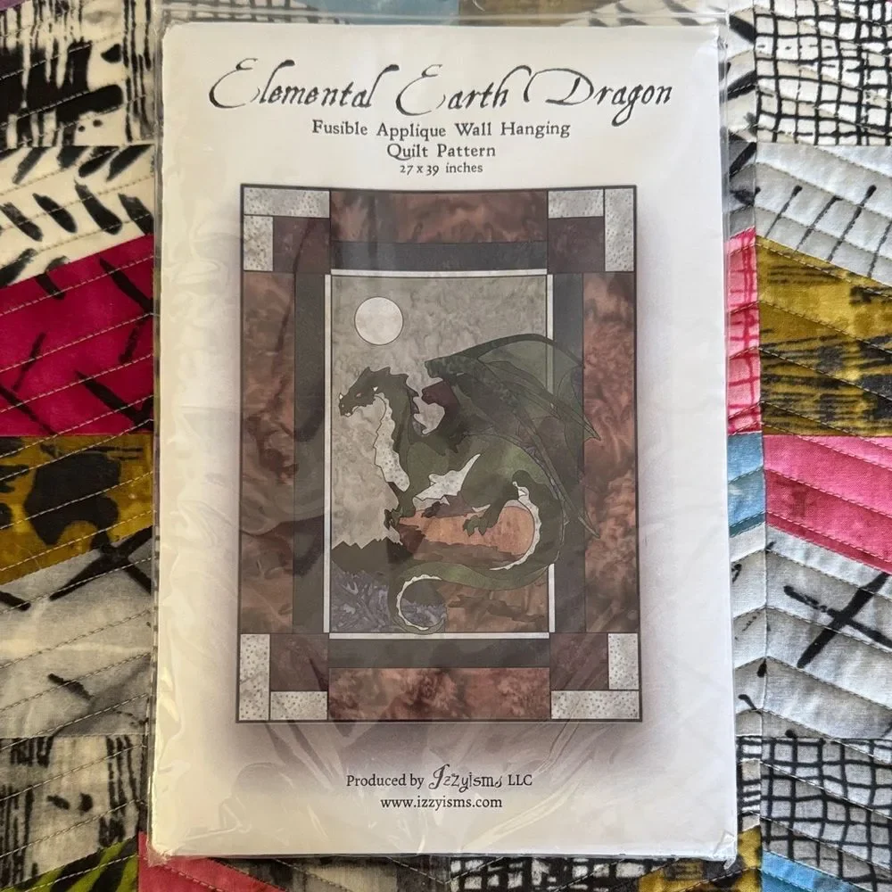 Elemental Earth Dragon Quilt Pattern Wallhanging Appliqué NWT by Izzyisms