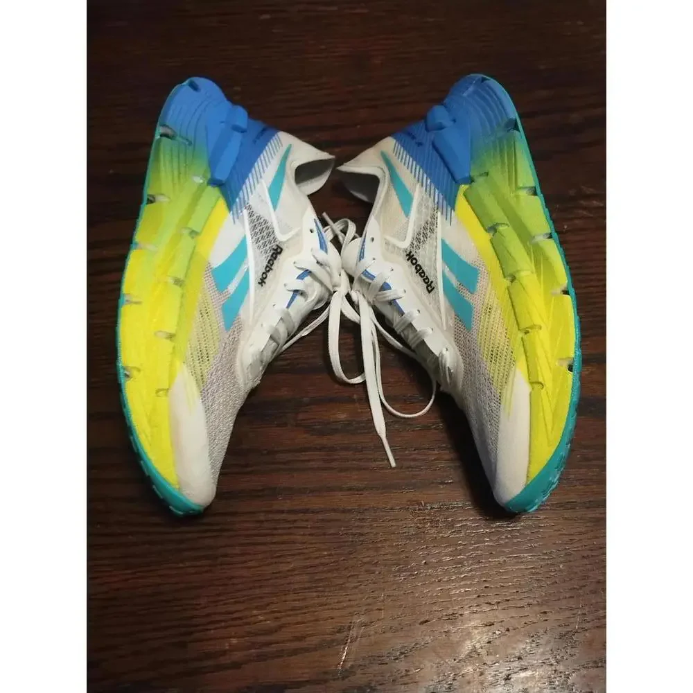 Reebok Men's FloatZig‎ X1 'White Digital Lime Blue White Running Shoes
