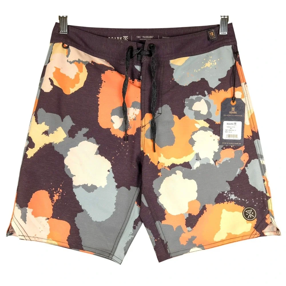 ROARK Passage Vistoso Board Shorts Swim Trunks Camo‎ Print Multicolor Mens