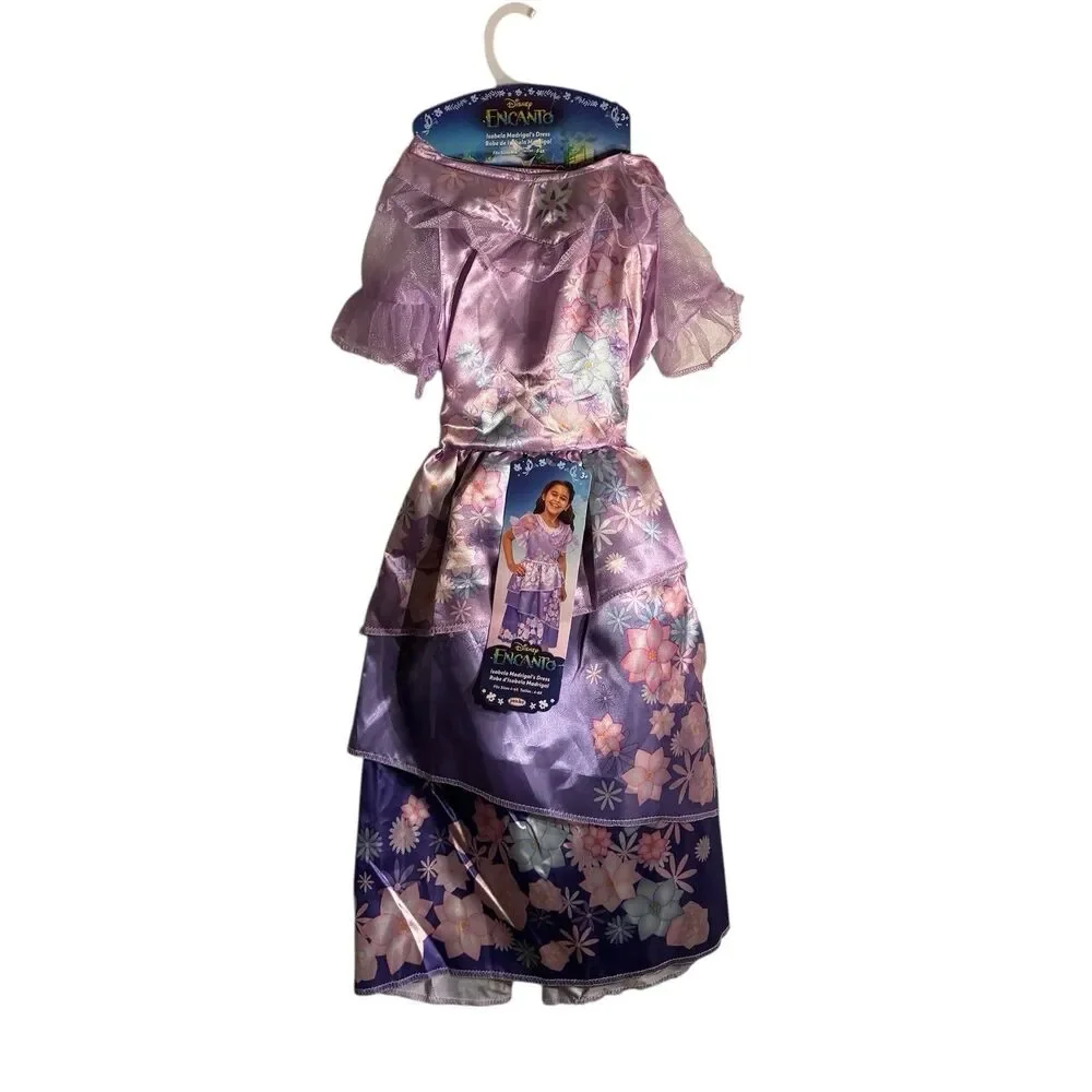 Disney Isabela Madrigal Dress Costume Size 4-6X. Floral. Shades Of Purple.
