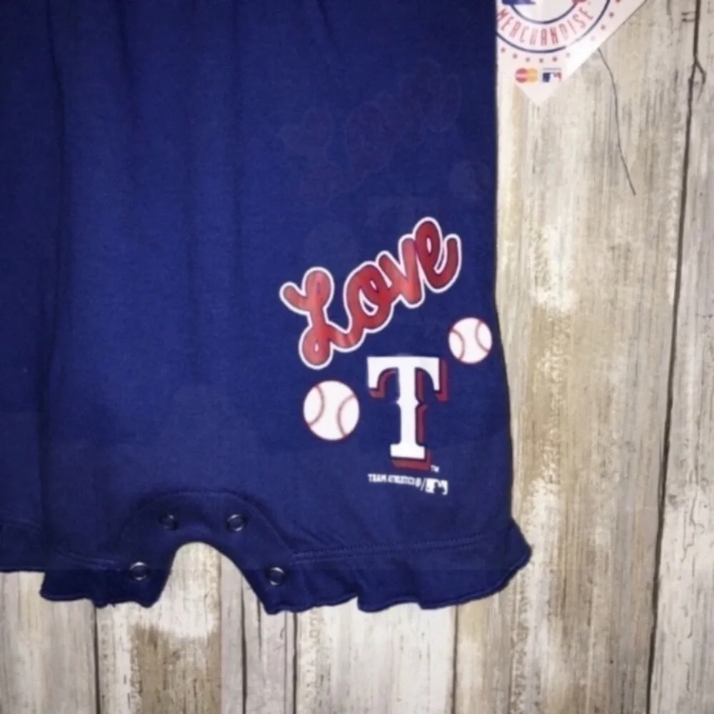 Texas Rangers Baby Girl Onesie NWT 0-3M Blue MLB Baseball Outfit