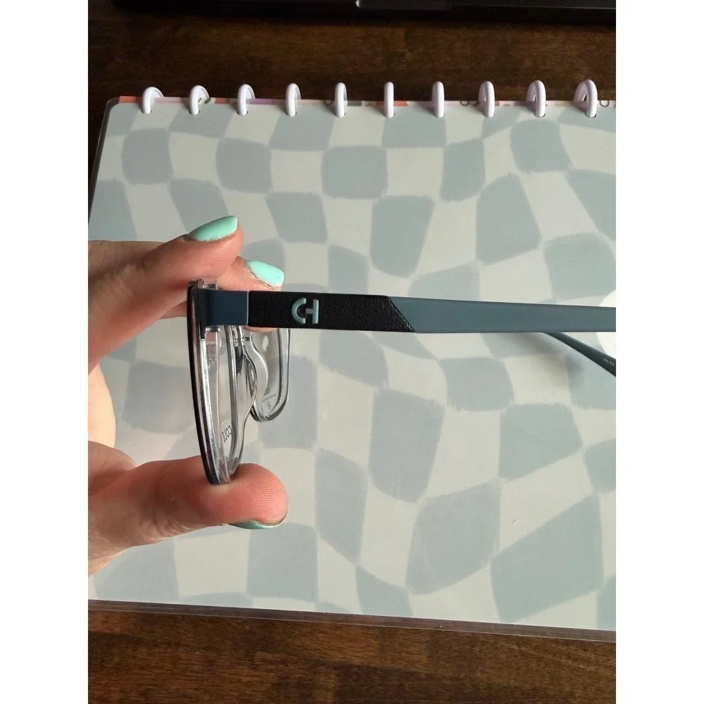 Minimalist Cole Haan Designer Eyeglasses CH4523 Black Blue Flexible Frames